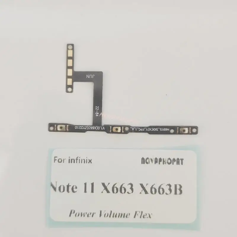 Novaphopat For Infinix Note 11 X663 X663B Power On Off Volume Up Down Ribbon Power Button Flex Cable