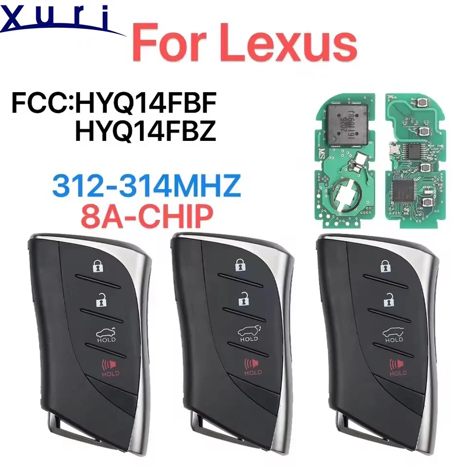 

Автомобильный дистанционный смарт-ключ для 0440-3410 Lexus ES200 ES250 ES350 ES300h ES350h LS300 FCC: HYQ14FBF 312-314 МГц ID: 8A-CHIP. byLeo Store (
