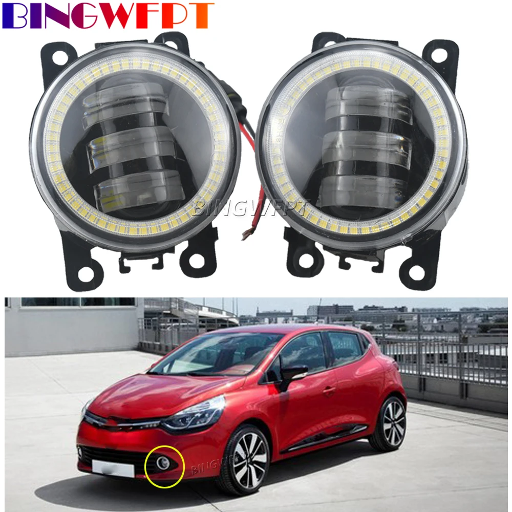 2 Pieces Car Angel Eye LED Fog Light Foglamp Daytime Running Lamp For Renault Clio 4 IV 2012 2013 2014 2015 2016 2017 2018 2019