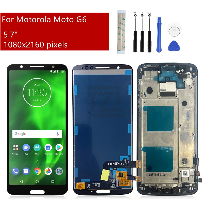 For Motorola Moto G6 LCD Display Touch Screen Digitizer Assembly With Frame For Moto G6 Display Replacement Repair Parts 6.7\