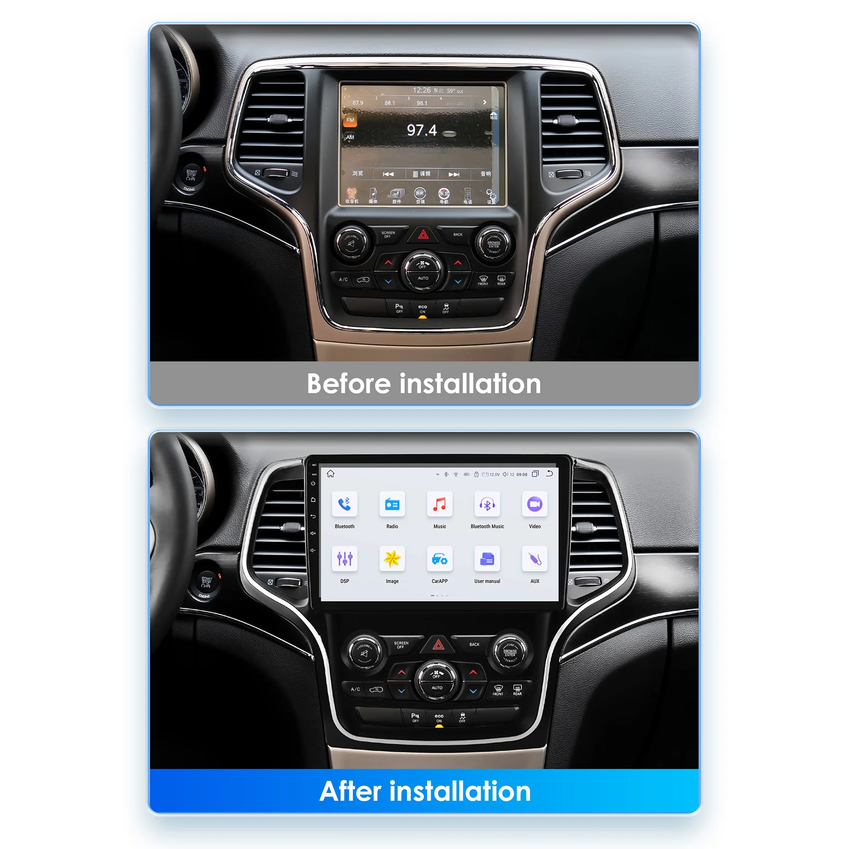 9 Inch For Chrysler Grand Voyager 2021 Pacifica Car Radio Stereo 8 Core Android 12 GPS Head Unit Navigation Multimedia Player