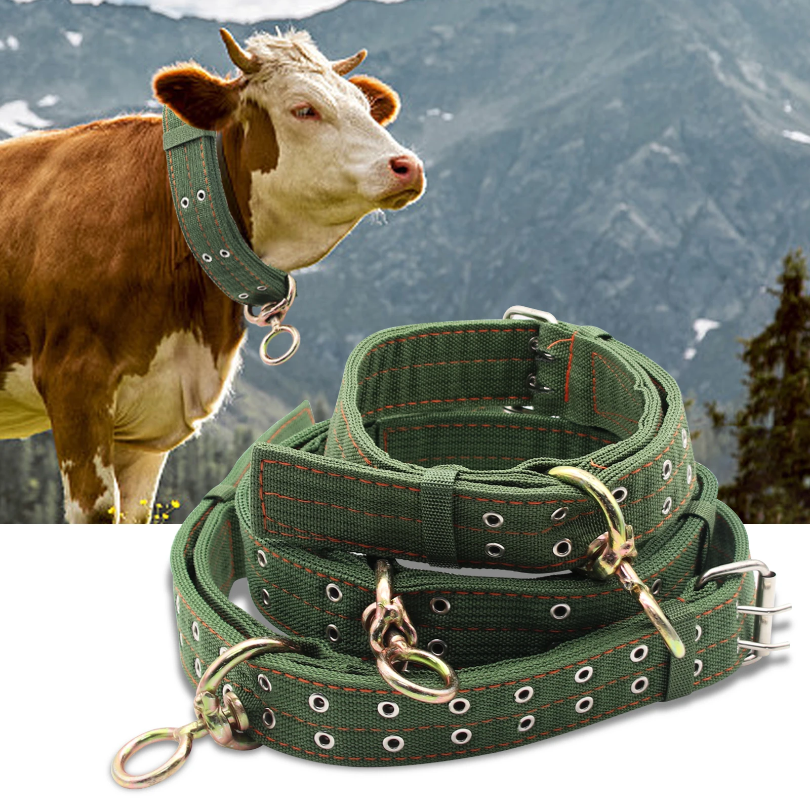 

Adjustable Cattle Collar Cow Hauling Collar Strong Durable Livestock Feeding Supply Canvas Belt Veterinary Equipment