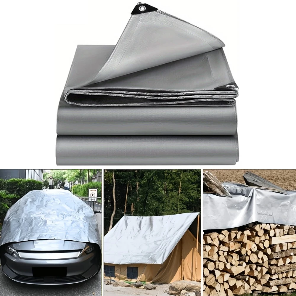 Thickened Sunshade Tarpaulin Truck Waterproof Double Silver Thickened Sunshade Cloth Rainproof Cloth Outdoor Sunscreen Tarpaulin