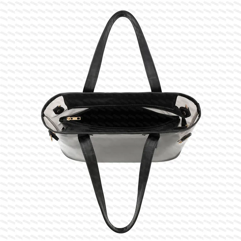 Grand Sac à Main Transparent pour Femme, Fourre-Tout d'Été, de Plage, Noir, Étanche, à Épaule en Pvc, ABLPVC01, 2023