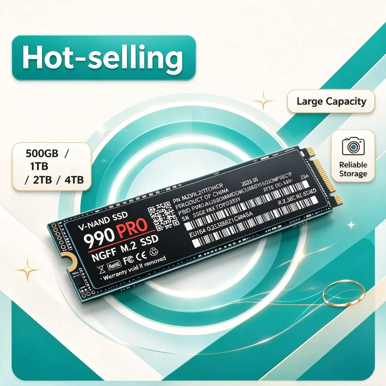 Inside Solid State Drive 500GB 1TB 2TB 4TB NGFF SSD 990PRO M2 SATA3 Internal Fast Hard Disk PC Drive Laptop Desktop Computer
