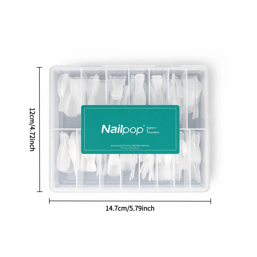 Nailpop Matte Verlängerungs-Dual-Forms mit Griff, 15 Größen für Poly-Gel-Nagelformen, für 4 Stile, Salon-Kunst, DIY-Maniküre, 150 Stück – Detail 8