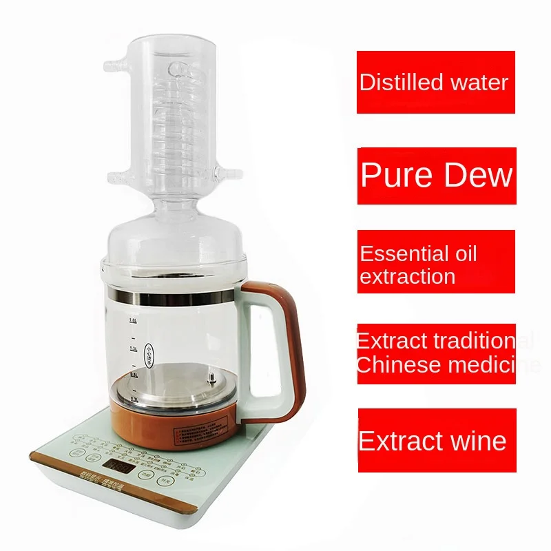 Pure Dew Machine Household Small Essential Oil Extraction Equipment Device Refining Flower Brewing Glass Distiller