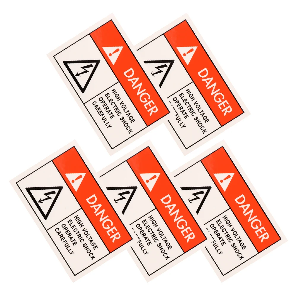 

5 шт. электрические предупреждающие наклейки, водонепроницаемые маслостойкие защитные наклейки для электрооборудования, домашняя фабрика, офисная вывеска