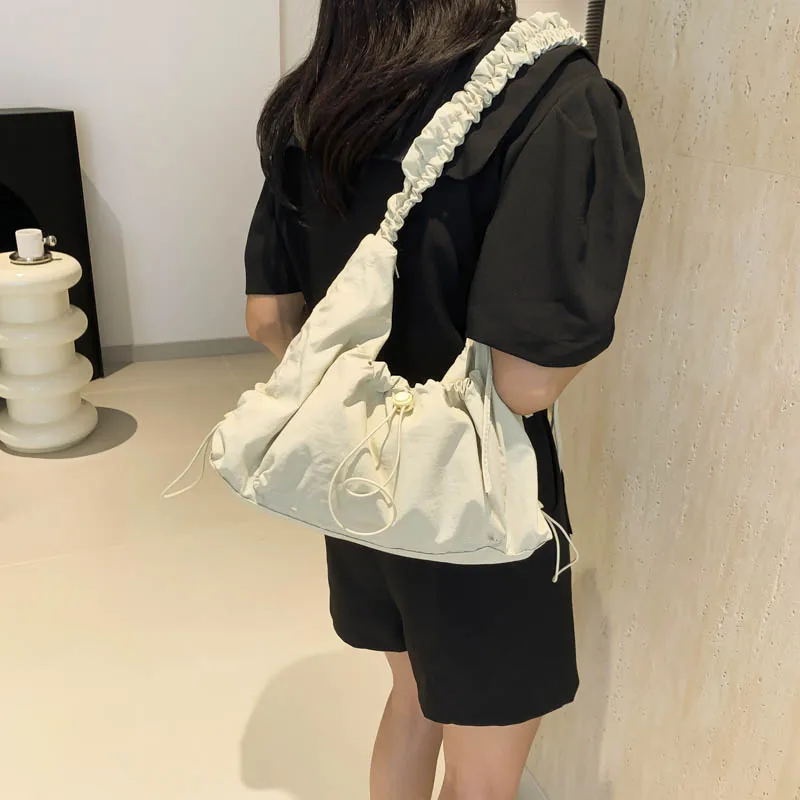 LEFTSIDE Small Soft Nylon Shoulder Bags for Women 2024 Y2K Korean Fashion Female Handbags and Purses Lady Crossbody Bag