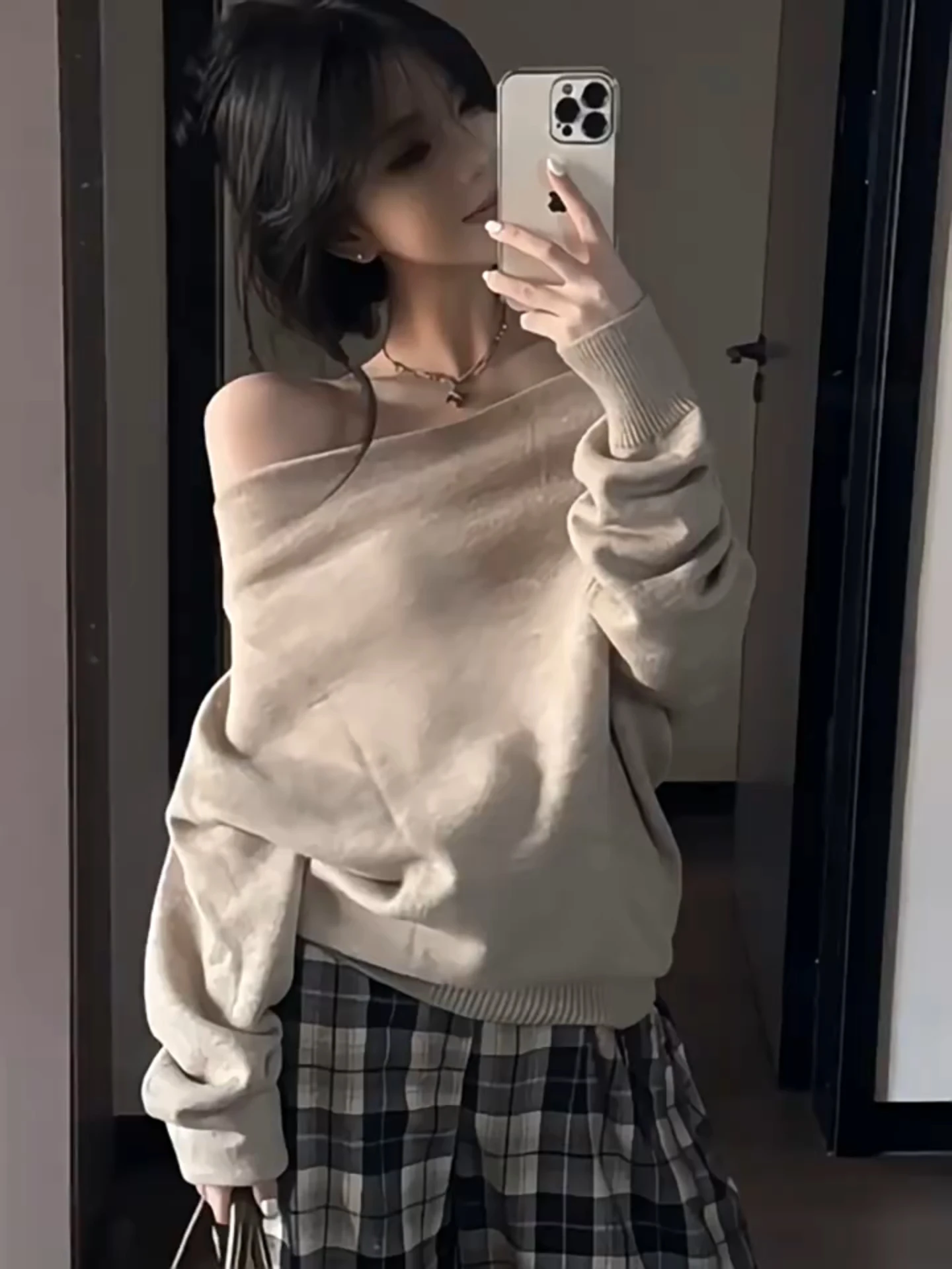 

Soft Knitted oulder Bared Sweater Women's Loose Fit Autumn Winter Comfortable Relaxing Sle Casual Commute Cotton Blend