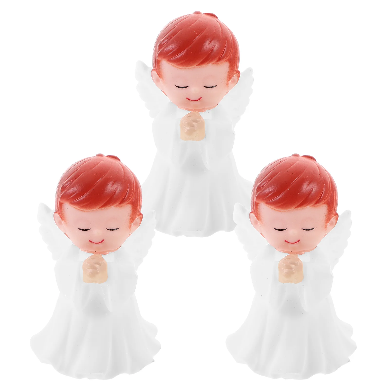 

3Pcs Angels Vinyl Sculpture Cake Topper Miniature Figurines for Shadowbox Scene Home Decor Vinyl Figurine for Decoration