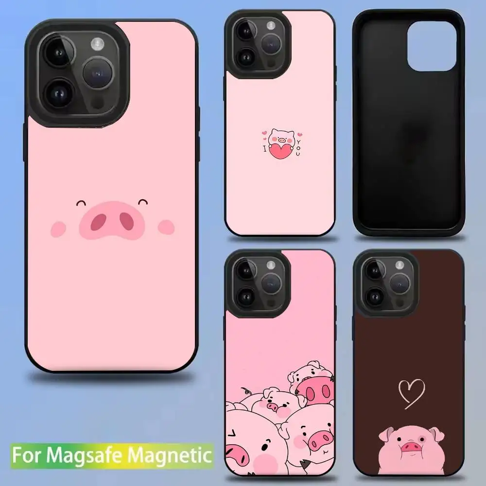 

Cute Pink Pig Cartoon Phone Case For iPhone 16,15,14,13,12,11,Pro,Max,Plus,Mini,SE New Magsafe Magnetic Wireless Charging