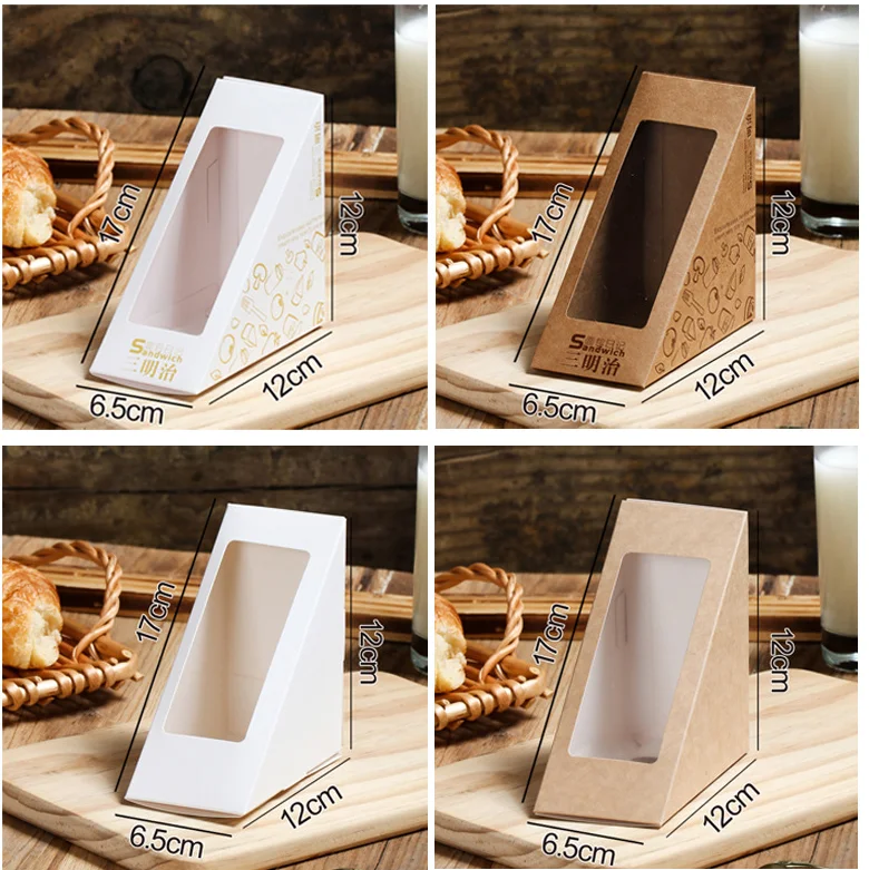 Sandwich Packaging Box Thickened Window Sandwich Paper Box Disposable DIY Baked Takeaway Boxes