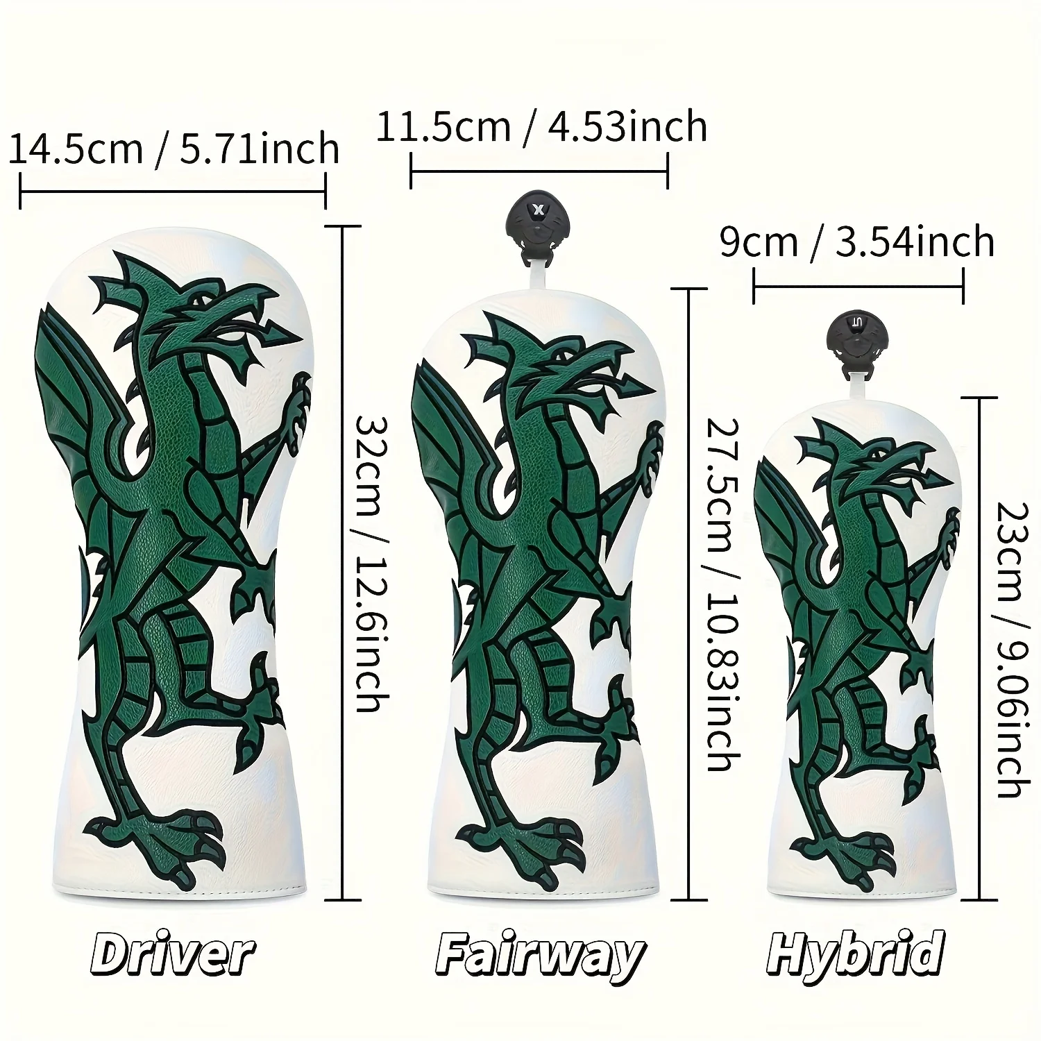 Divine Dragon Golf Club Cover, Fashionable Golf Head Cover, Golf Fairway Wood Head Cover - Golf Headcovers for Woods image 6