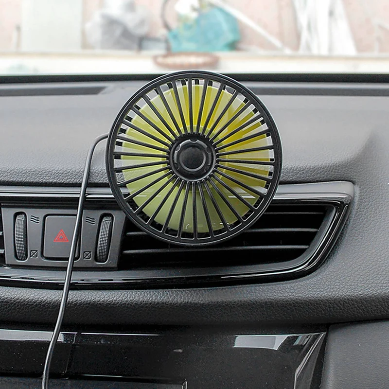 2X Universal Large Wind Three Speed Control USB Car Fan USB Car Fan Suction Cup Car Seat Back Single Head Car Fan