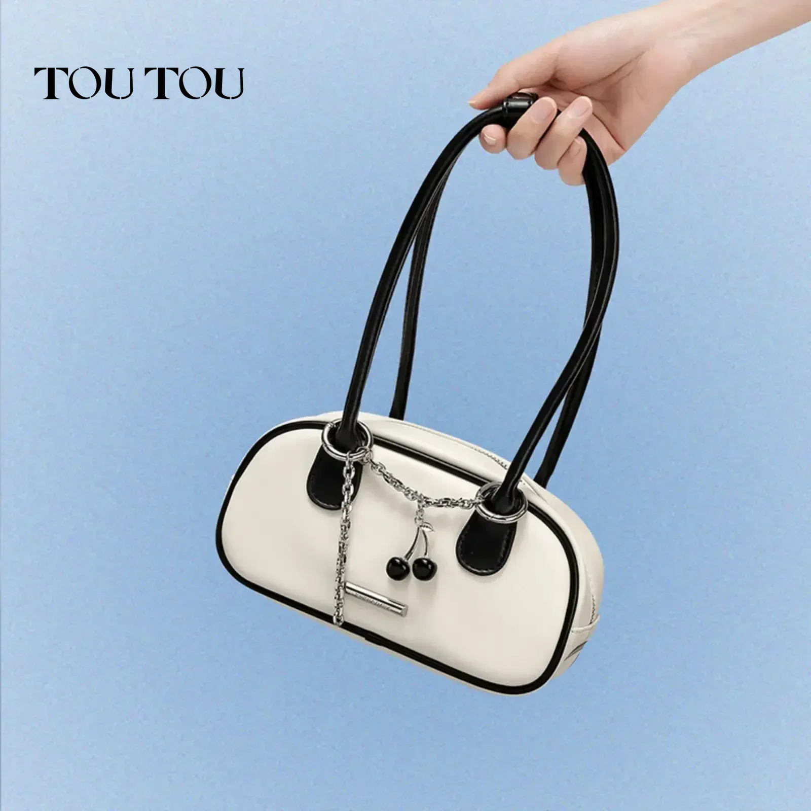 

TOUTOU Women Handbag Bowling Designer Luxury Brand Replica Bag 2024 Mini Evening Cherry Shoulder Bag Leather Tote Bag Christmas