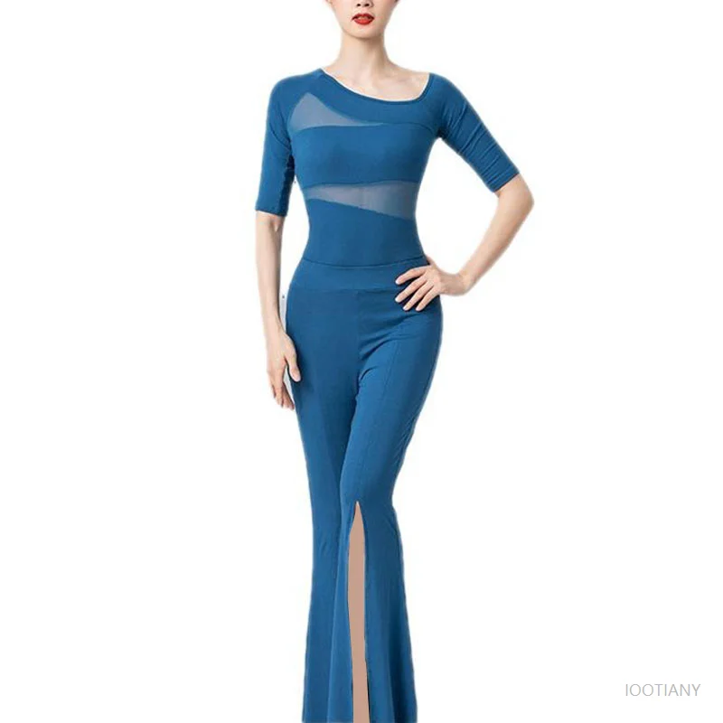 

Women's Modern Dance Costumes Adult Dance Performance Flared Pants Yoga Fitness Catwalk Etiquette Training Clothes Body Suit