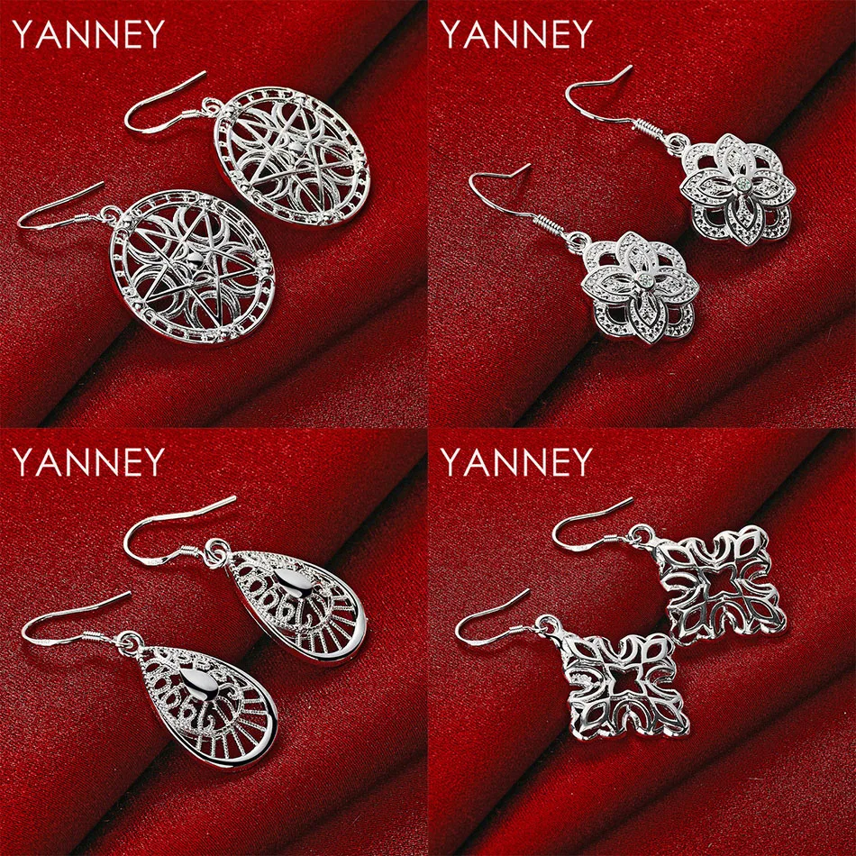 

New 925 Sterling Silver Delicate Teardrop Geometric Earrings for Women Party Jewelry Accessories Wedding Gift