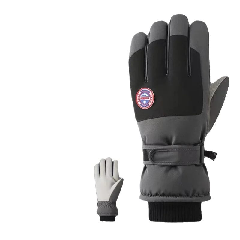 Зимние лыжные перчатки для мужчин, теплые водоотталкивающие бархатные и утолщенные перчатки для альпинизма и велоспорта с сенсорным экраном