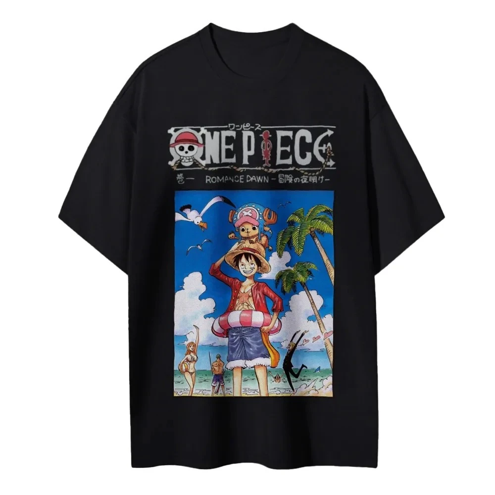

ONE PIECE T-shirt Men's Pure Cotton Casual Round Neck T-shirt Short Sleeve Clothing Summer Sports Casual Short Sleeve Top