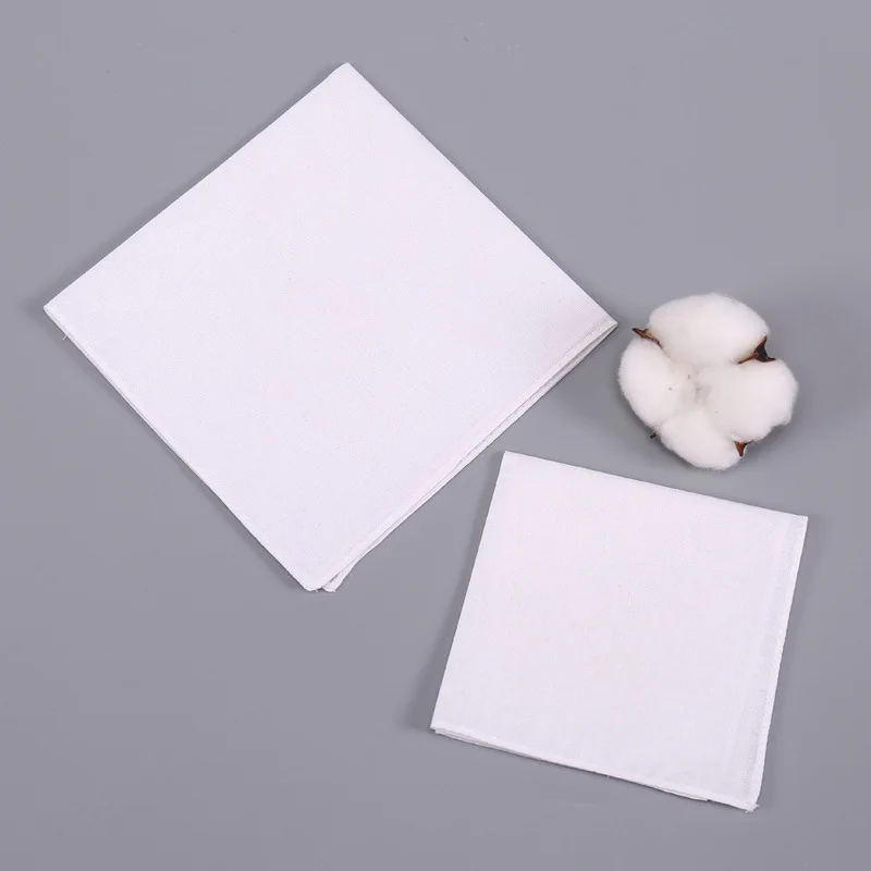 12pcs สีขาวขนาดเล็กผ้าฝ้ายผ้าเช็ดหน้าเด็กนักเรียน Tie-DYE ภาพวาด DIY กิจกรรม 20*20 ซม.28*28 ซม.