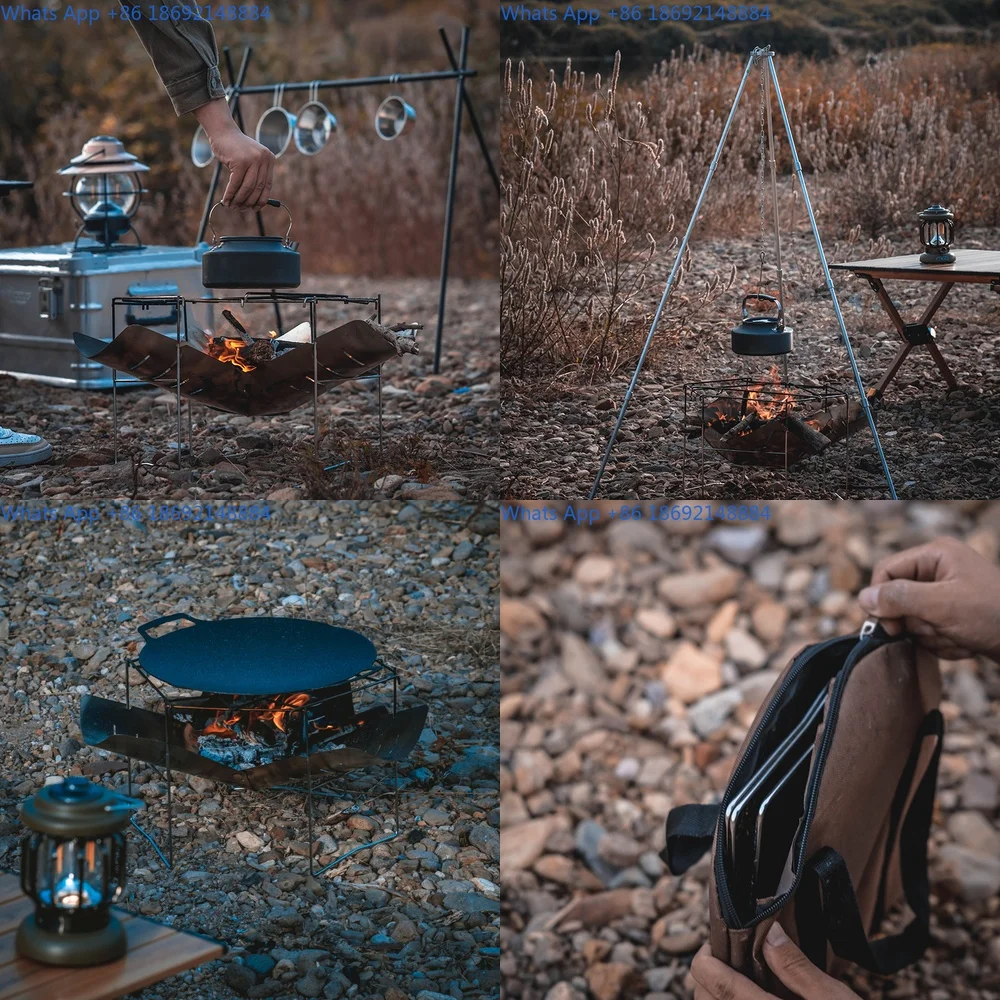

Portable Folding Camping Stove Outdoor Fire Pit Grill for Barbecue and Cooking