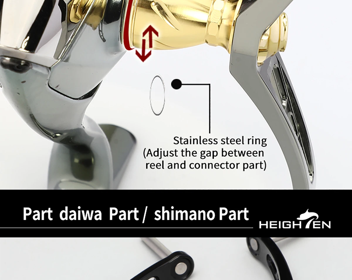 Erhöhte Spinnrolle mit Doppelgriff, 92 mm Achsabstand und 21 mm Knopf, passend für Daiwa- und Shimano-Rollen-Modifikationsteile – Detail 11