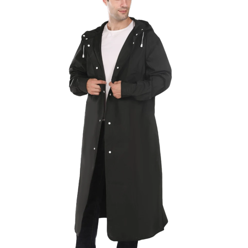 

Women Men Front Button Rain Coat EVA Rainwear Hiking Raincoat Cloak