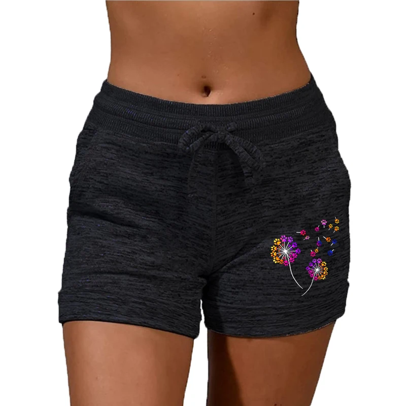 Womens Solid Elasticated Waist Shorts Ladies Summer Yoga Gym Fitness Jogging Hot Pants Sweatpants Clothing