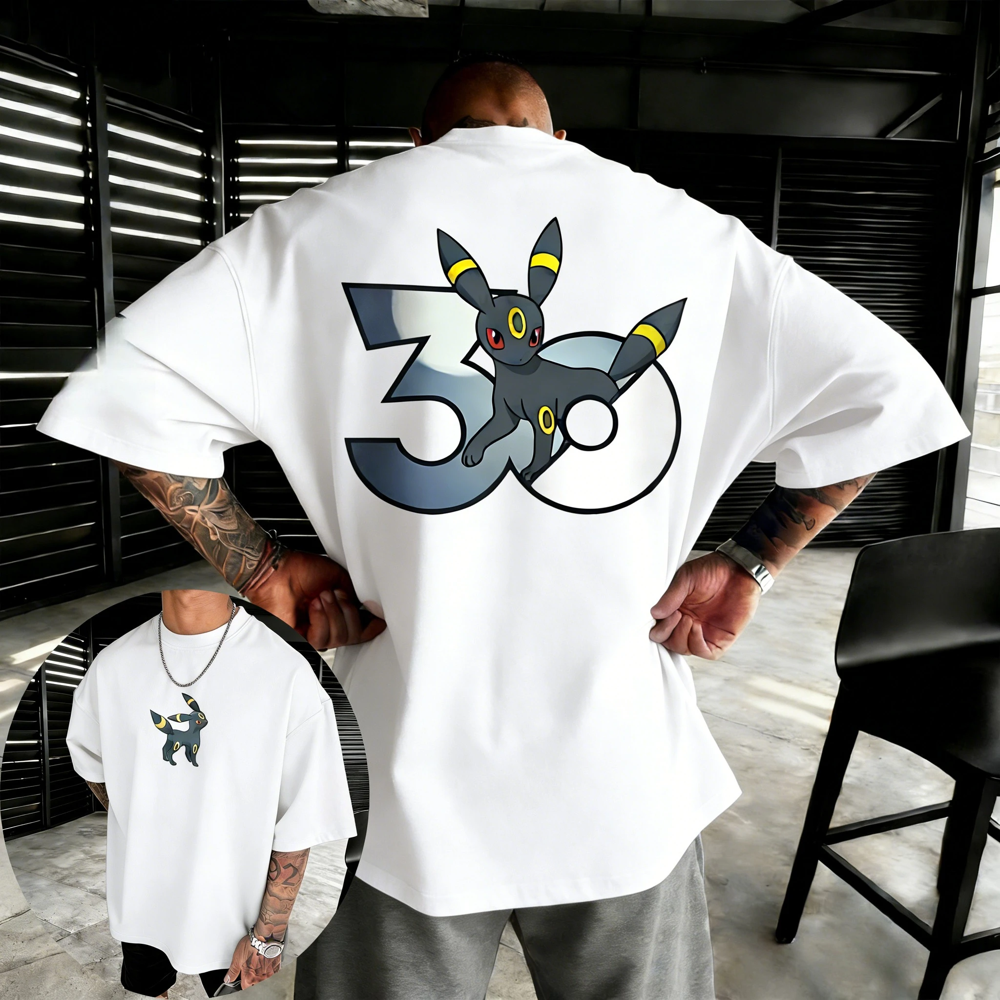 2026 Pokémon 30th Anniversary Umbrion Co-Branded bedrucktes T-Shirt für Herren und Damen – Sommer-T-Shirt 2026 Streetwear – Detail 7