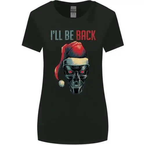 Christmas Ill Be Back SCI-FI Funny Xmas Womens Wider Cut T-Shirt