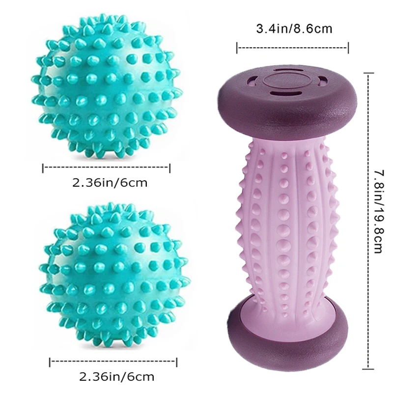 Foot Massage Roller Spiky Massage Balls For Plantar Fasciitis Relief Back Arm Neck Shoulder Leg Circulation Massage Tools