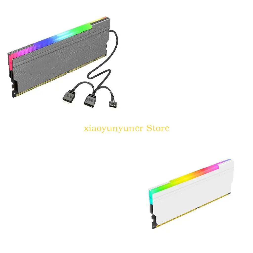 

P9JB Computer Memory Card Cooling Radiator 5V3Pin ARGB Memory Card Heatsink Pad Aluminum Memory Cooling Heatsink