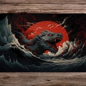 

Wave Dragon 24"x14" Playmat Board Game Mat Gaming Mouse Pad Laptop Accessories Mousepads Setup Desk Organizer Desktop Office