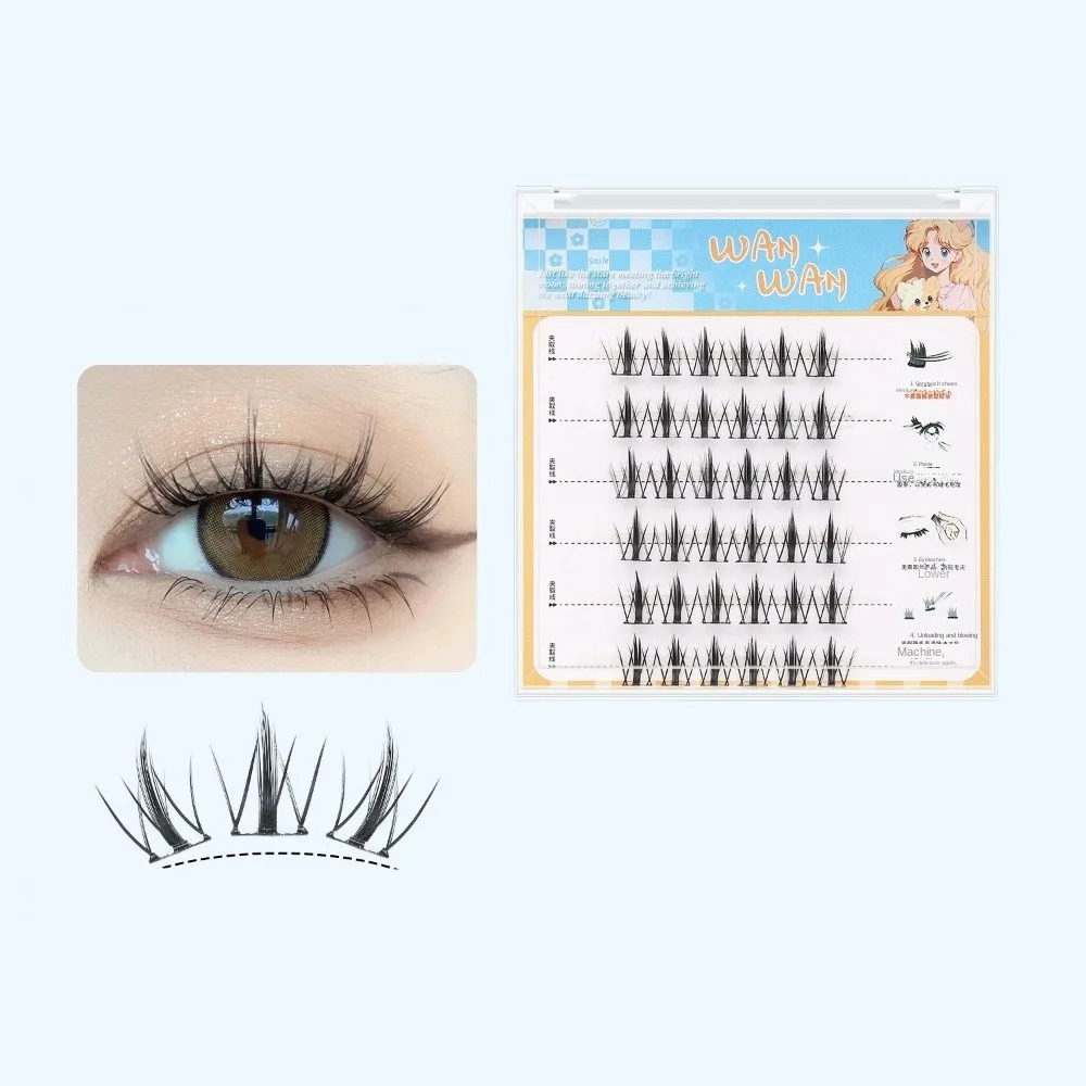 Süße selbstklebende Wimperncluster für Make-up, wiederverwendbar, kleberfrei, gefälschte Wimpern, individuelle DIY-Make-up-Werkzeug für falsche Wimpern