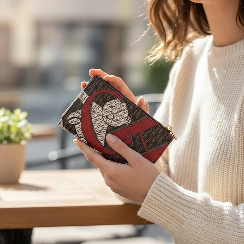 Imagen 1 del producto CH Otoño/Invierno moda Clip de tarjeta multifuncional multicolor elegante Color Simple caja de embalaje conveniente cartera de mujer