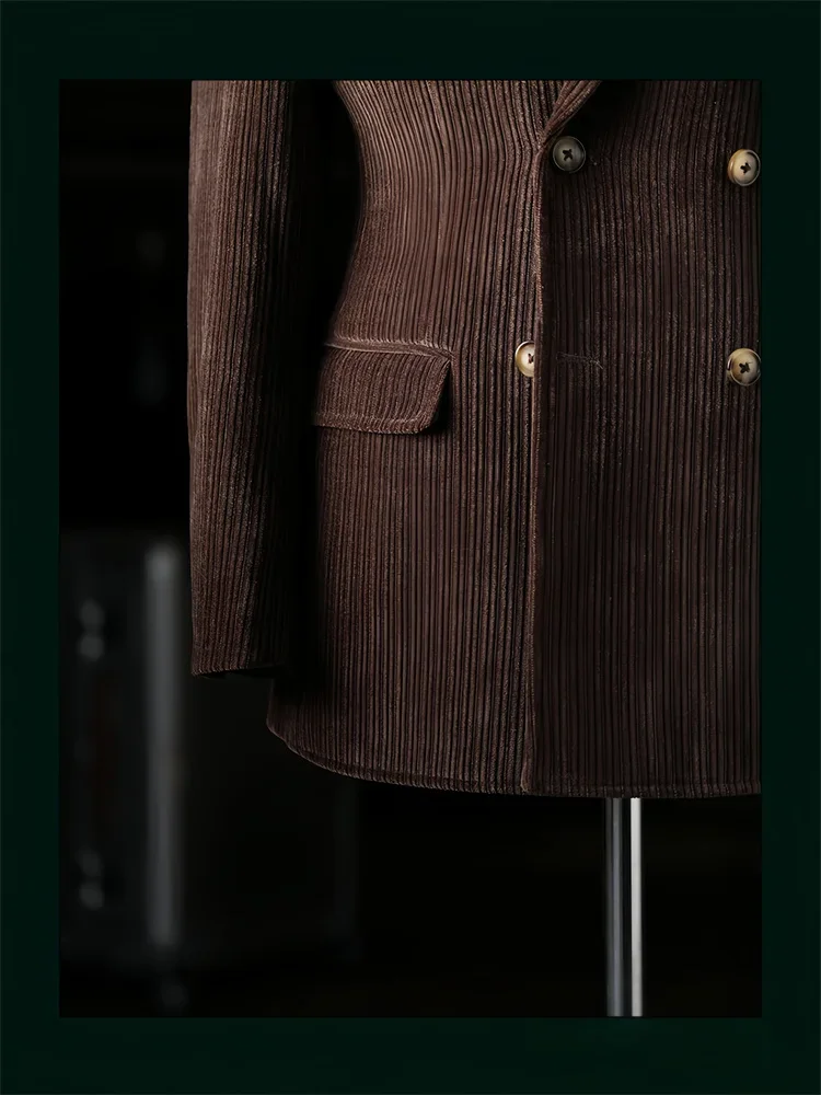 عالية الجودة الرجال سروال قصير سترة الشتاء الأعمال Prrty مزدوجة الصدر الرجعية عارضة السترة الفاخرة الأزياء مخصصة معطف الذكور