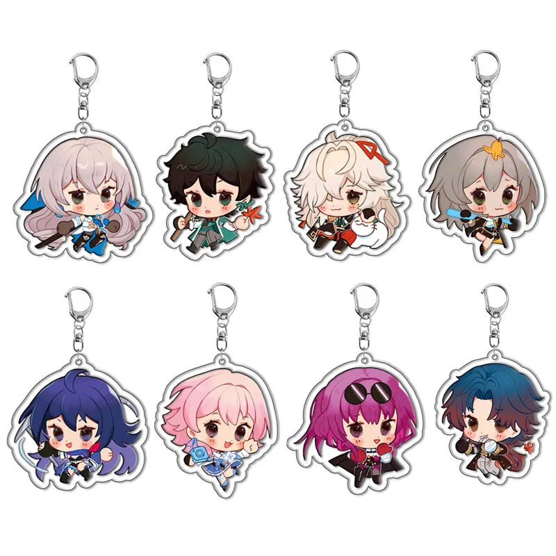 

6CM Honkai Star Rail Cute Cartoon Anime Figures Blade Kafka Dan Heng Cosplay Acrylic Keychains Kawaii Bag Keyring Fans Gifts