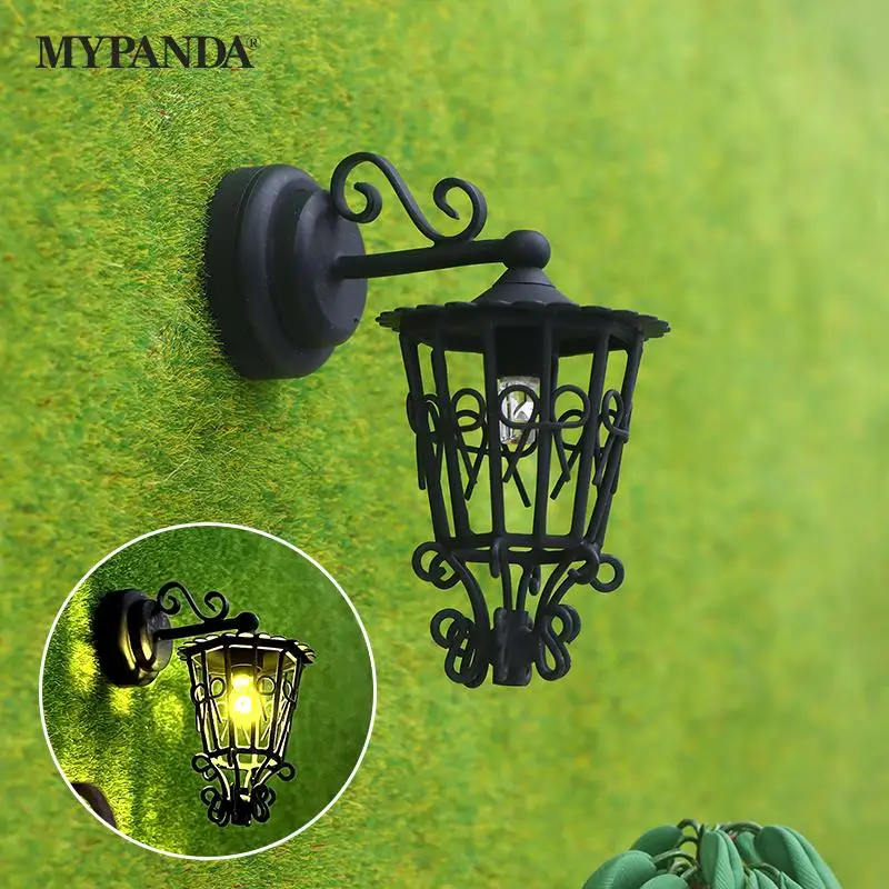 

1:12 Dollhouse Miniature LED Light Wall Lamp Hollow Garden Light Model Home Decor Toy Doll House Accessories