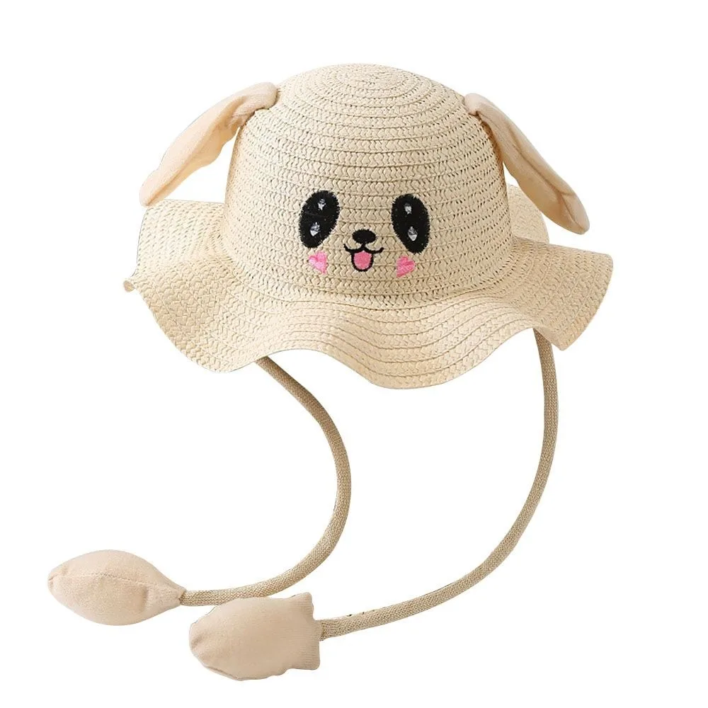 

High-quality Wide Brim Rabbit Straw Hats Moving Ears Sunscreen Children's Hats Breathable Beach Hat Outdoor