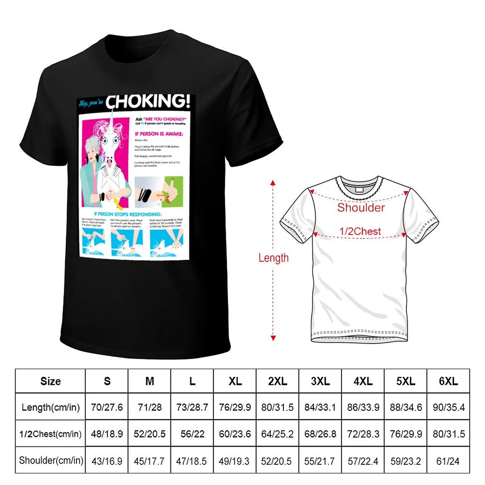 Choking Poster featuring Bea Arthur and a unicorn T-Shirt Festival Party Tee Top