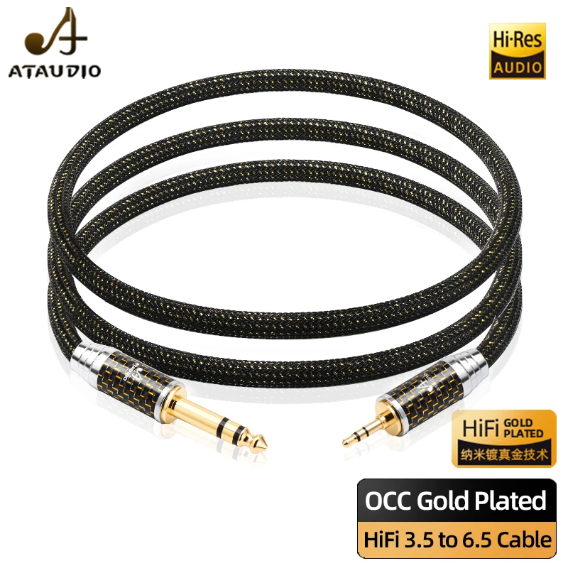 

HiFi 3.5mm to 6.5mm Aux Cable High Quality OCC Gold-plated Stereo 3.5 to 6.5 TRS Audio Cable for Guitar Phone