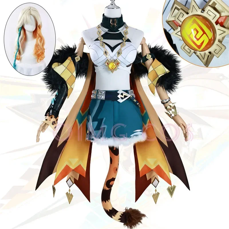 

Genshin Impact Xilonen Cosplay Costume Uniform Wig Halloween Anime Costumes for Women Game