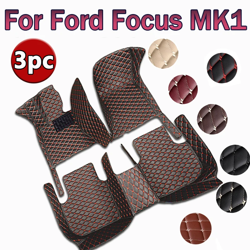 

Автомобильные коврики на заказ, автомобильные коврики для Ford Focus MK1 2000 2001 2002 2003, автомобильные роскошные кожаные коврики с полным покрытием для мужчин и женщин