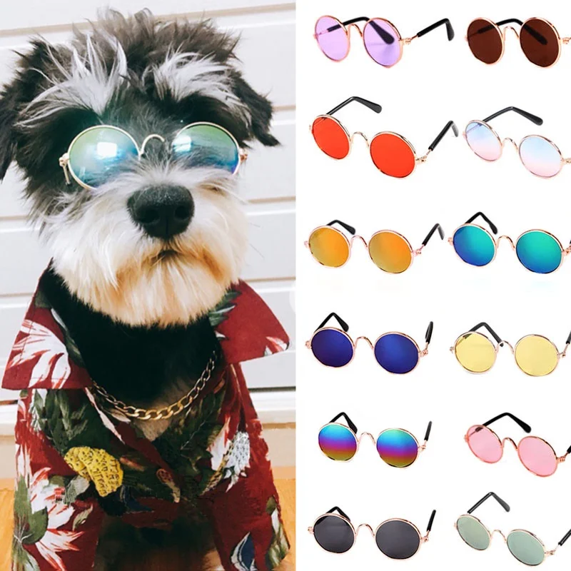 

Pet Products Lovely Vintage Round Cat Sunglasses Reflection Eye Wear Sun Glasses for Small Dog Cat Pet Photos Props Accessories