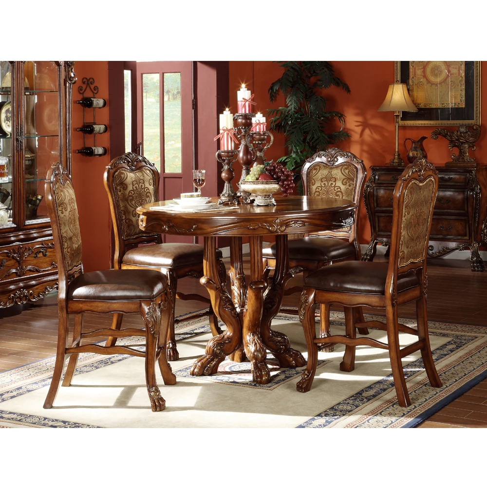 2021 classic unique design dinning set wooden carved dinner table luxury dinning room