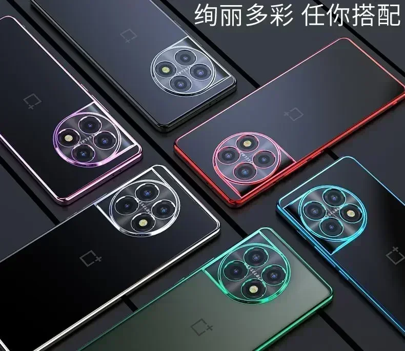 For OnePlus 12 12R Case Soft TPU transparent plating Slim protective Back Cover Case For OnePlus 11 11R 10T 10R 10 Pro ACE 2 Pro