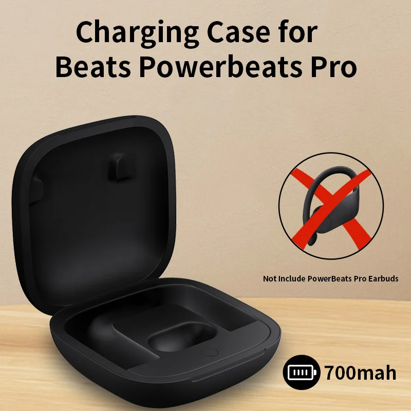 For Beats Powerbeats Pro Charging Case Replacement Wireless Charging Box Bluetooth Earphone 700mAh Battery with LED Light