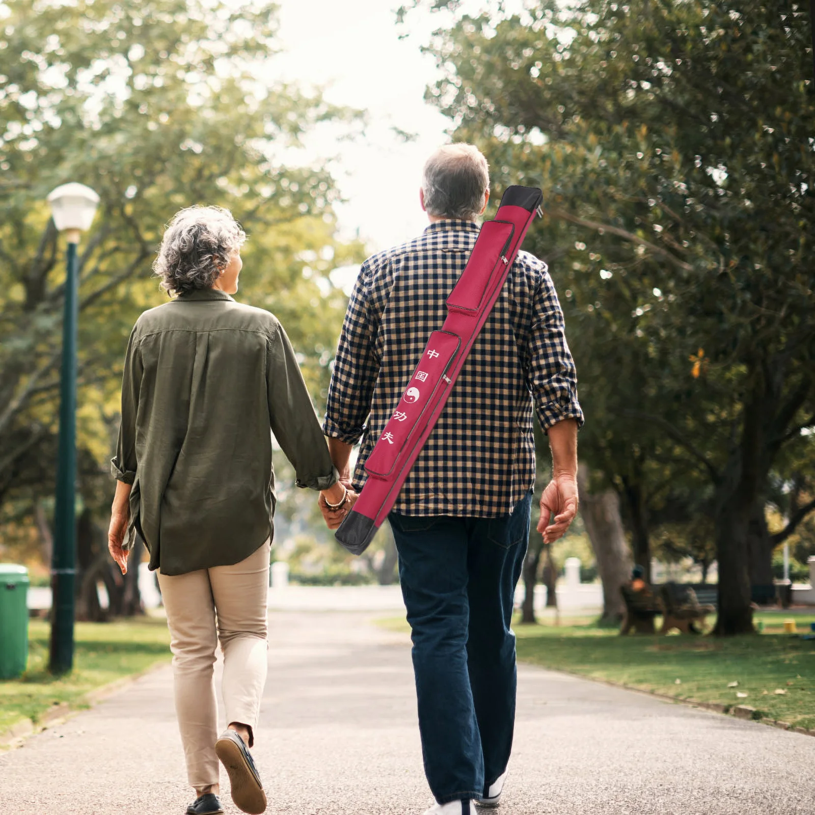 1pc-剣保護カバー肥厚キャンバス単層バッグ赤防水耐久性のある軽量長期保管スリーブ用