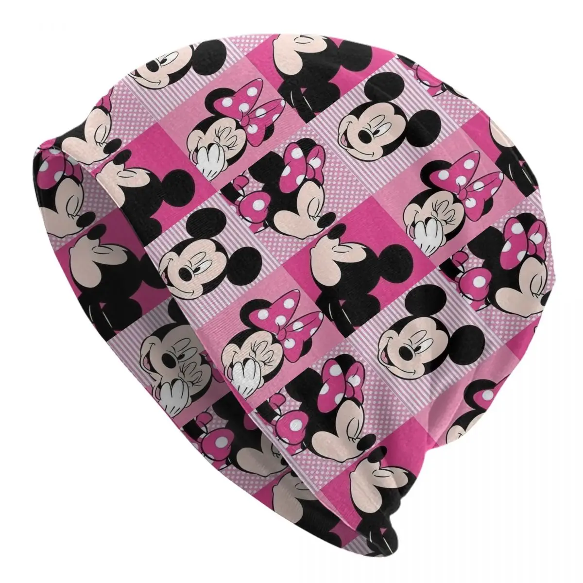 ミッキーミニーマウスボンネットハットヴィンテージアウトドアスカリービーニー帽子男性女性用暖かいデュアルユースキャップ